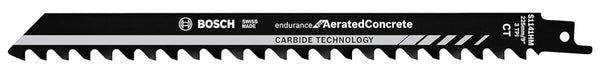 Bosch S1141HM Carbide Reciprocating Saw Blade for Aerated Concrete - 225mm, 3 TPI - Durable Concrete Cutting
