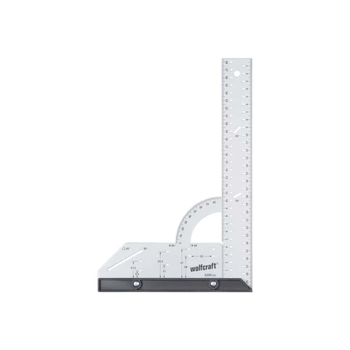 Wolfcraft Universal Angle & Try Square 300mm - Multi-function measuring and marking tool for woodworking & DIY projects.