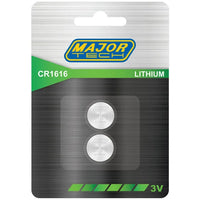 Major Tech Lithium 3V Button Cell (2pcs) CR1616-BP2
