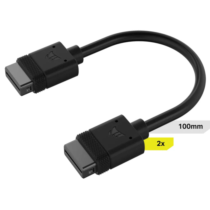 CorsairiCUE LINK Cable; 2x 100mm with Straight connectors; Black-CL-9011121-WW