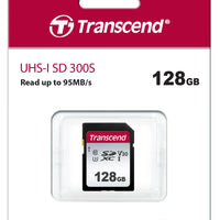 TRANSCEND 300S 128GB UHS-1 CLASS 10 U1 V10 SDXC CARD - 3D NAND Transcend