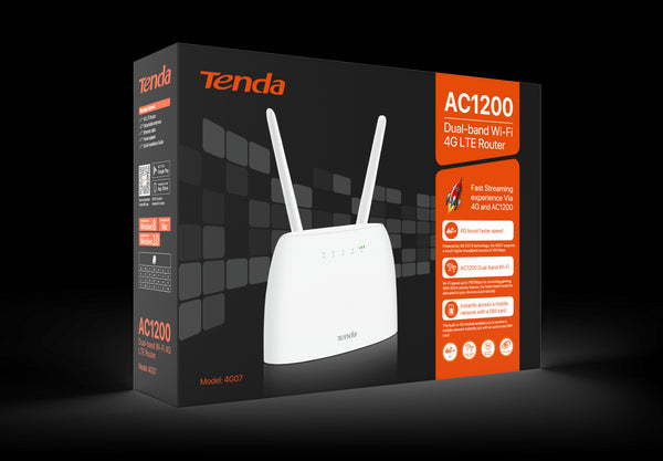 Tenda AC1200 Dual-band WiFi 4G LTE Indoor Router | TE-4G07