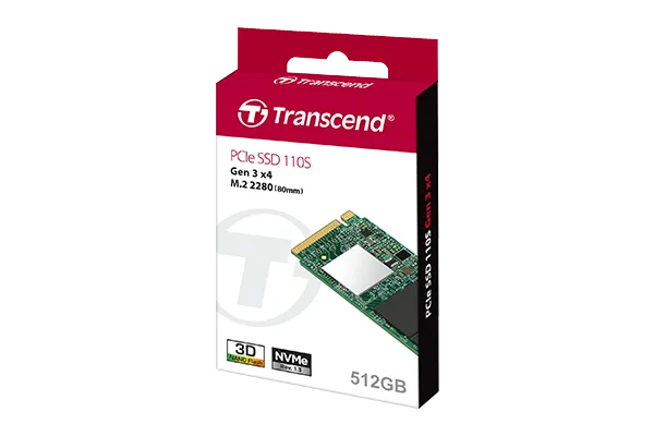 TRANSCEND 128GB  MTE110S PCI-E GEN 3x4 M.2 2280 SSD 3D TLC - 1500 MB/s Read 550 MB/s Write - 50 TBW-TS128GMTE110S