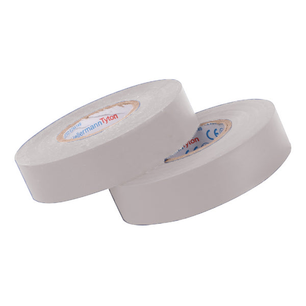 HellermannTyton Insulation Tape HT2WT - Flame Retardant White Electrical Tape - 18mm x 20m