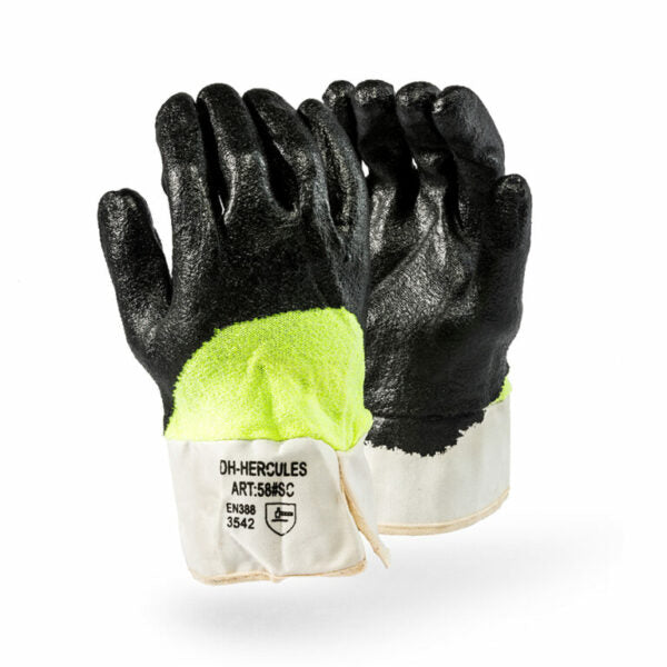DROMEX GLOVE CUT5 NITRILE COATED HIVIZ [09]  58SC-9