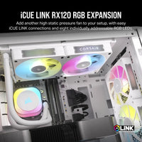 Corsair RX RGB Series; iCUE LINK RX120 RGB White; 120mm Fan; Single Pack