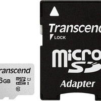TRANSCEND 300S 16GB MICRO SD UHS-I U1 CLASS 10 READ 95 MB/S WRITE 45MB/S WITH SD ADAPTOR Transcend