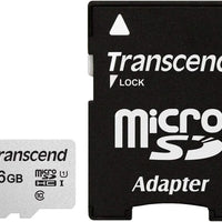 TRANSCEND 300S 16GB MICRO SD UHS-I U1 CLASS 10 READ 95 MB/S WRITE 45MB/S WITH SD ADAPTOR Transcend