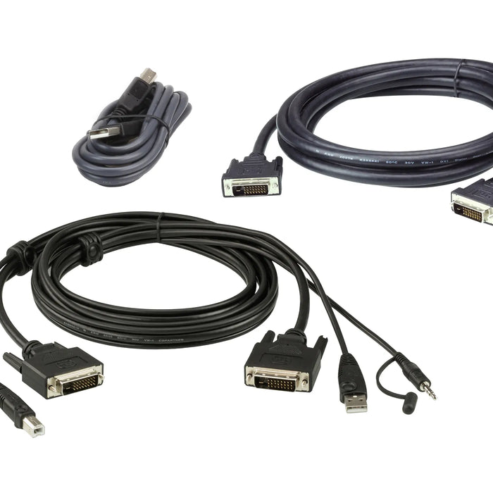 ATEN 1.8M USB DVI-D Dual Link Dual Display Secure KVM Cable Kit-2L-7D02UDX3