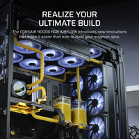 iCUE LINK 9000D AIRFLOW Tempered Glass Super-Tower; Supports  18x 120mm fans - Black