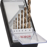 Bosch Metal Drill Bit Set HSS-Co 2-8mm 6pc | Robust Line Cobalt Alloy Drill Bits for Metal | DIN 338