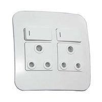 Major Tech Double RSA Socket WT/WT (100mmx100mm) VG22WTC