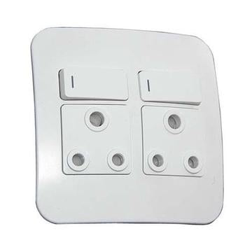 Major Tech Double RSA Socket WT/WT (100mmx100mm) VG22WTC