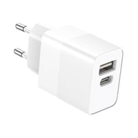 USB+C ADAPTOR - USB+TYPE-C ADAPTOR 5V 3.0A - USB-2P-CHARGE-EURO-L