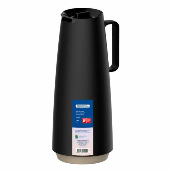 Tramontina Exata Black Polypropylene Thermal Flask With 1 L Glass Liner - 61636/103