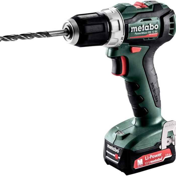 Metabo PowerMaxx BS 12 BL Cordless Drill 12 V 2x Li-Ion Charger SC 30 MetaBOX 118 601038500