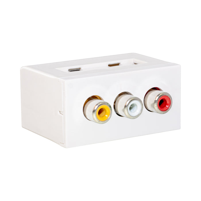 SURFACE MOUNT BOX RJ45 TO 3RCA (FA-2415-3RCA-AV) - NET-SURFACE-3RCA
