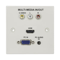 AV MULTI-MEDIA FACE PLATE - RCA/HDMI/VGA/AUDIO - CNV-AV-FACE-PLATE-G