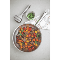 Tramontina Professional Stainless Steel Frying Pan - 20 cm. Silver fry pan with long handle. Durable kitchen cookware.