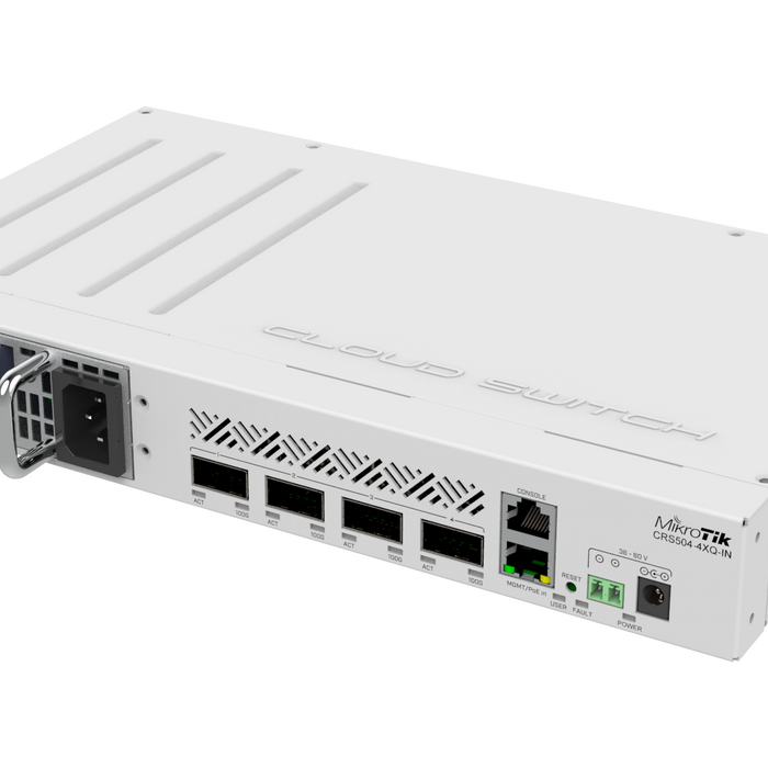 MikroTik CRS504-4XQ-IN, 4 x 100G QSFP28, 1 x RJ45 Serial console port-MT-RBCRS504-4XQ-IN