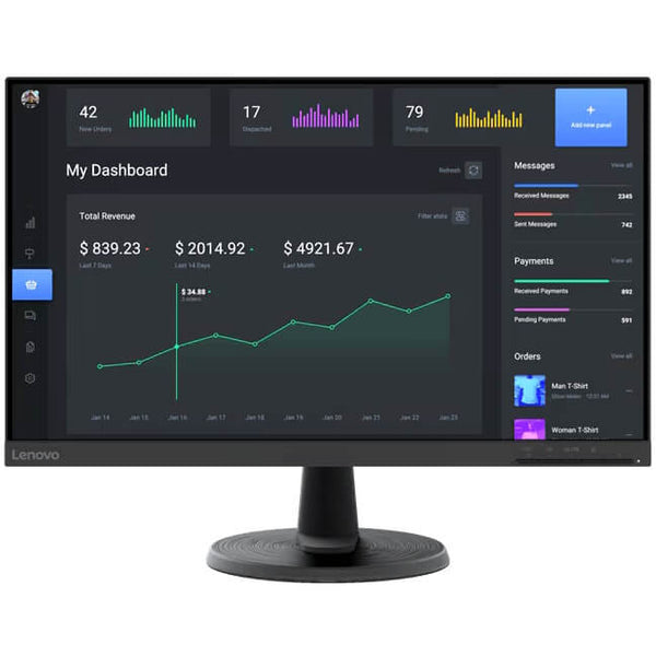 LENOVO C24-40 23,8INCH FHD MONITOR (VA PANEL, 60HZ, 4MS, HDMI, VGA, 3-SIDE BORDERLESS)