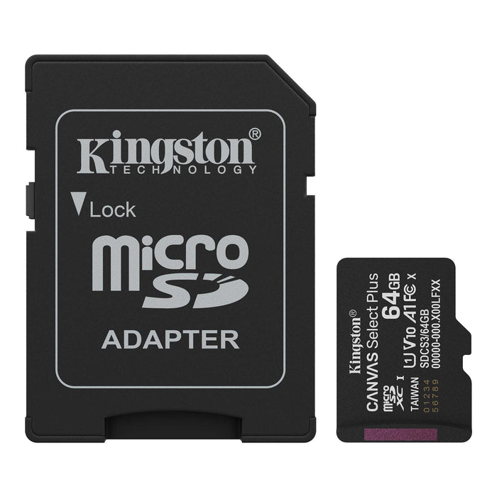 Kingston Canvas Select Plus MicroSD Memory Card 64GB-SDCS3/64GB