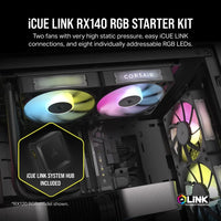 Corsair RX Series; iCUE LINK RX140; 140mm Fan; Dual Pack.