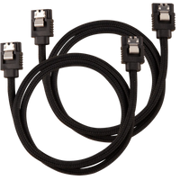 Corsair Premium Sleeved SATA Data Cable Set with Straight Connectors; Black; 60cm