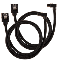 Corsair Premium Sleeved SATA Data Cable Set with 90° Connectors; Black; 60cm