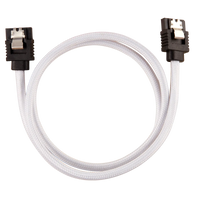 Corsair Premium Sleeved SATA Data Cable Set with Straight Connectors; White; 60cm