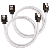 Corsair Premium Sleeved SATA Data Cable Set with Straight Connectors; White; 60cm