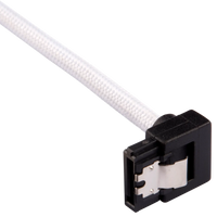 Corsair Premium Sleeved SATA Data Cable Set with 90° Connectors; White; 30cm