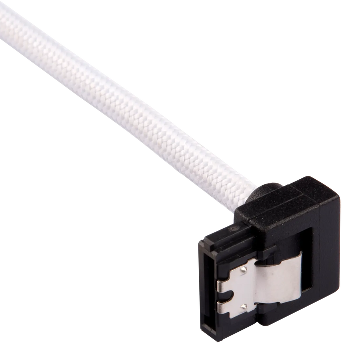 Corsair Premium Sleeved SATA Data Cable Set with 90° Connectors; White; 30cm
