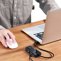 UGREEN USB Type-A Male to Ethernet Adapter with 3-Port USB Hub – Black-20265-20265