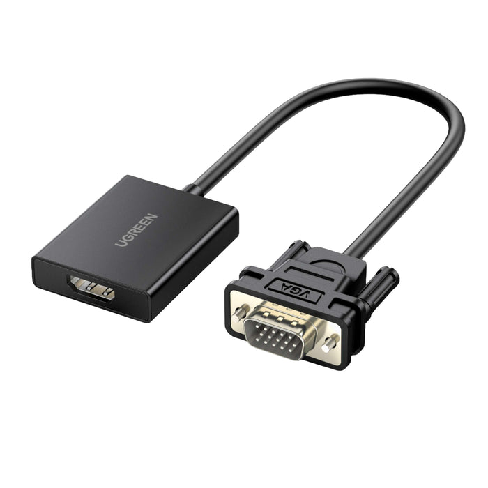 UGREEN VGA to HDMI Converter | Male to Female | 1080P Full HD – Black-CM513-50945