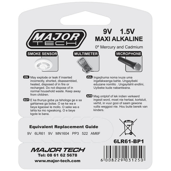 Major Tech 9V Maxi Alkaline Battery | 6LR61-BP1 - image 3