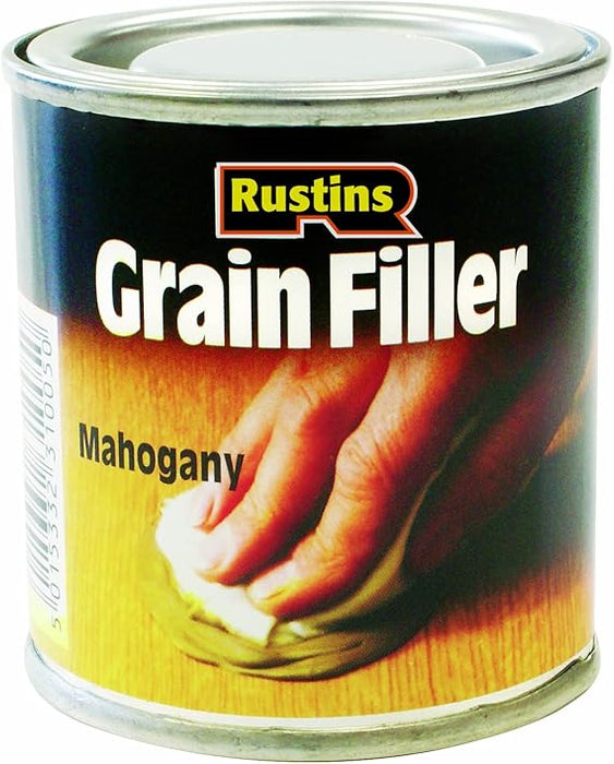 Rustins Mahogany Grain Filler: Wood Filler for Smooth Finishes. 230g Can.