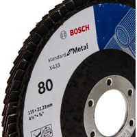 Bosch Zirconia Grinding Disc 4.5 Inch 80 Grit Type 27 - Metal Grinding Flap Wheel - Angle Grinder Abrasive Disc