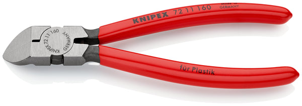 KNIPEX 72 11 160 SB Diagonal Cutters for plastics with plastic coating 160 mm