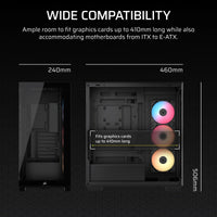 3500X RS-R ARGB Tempered Glass Mid-Tower PC Case; Black