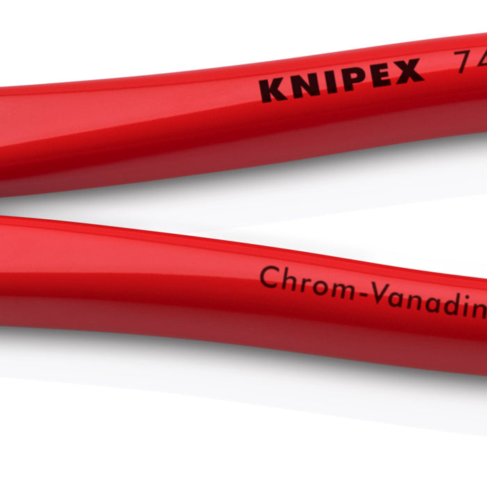 KNIPEX 74 01 200 SB High Leverage Diagonal Cutter with plastic coating black atramentized 200 mm - KNI7401200SB