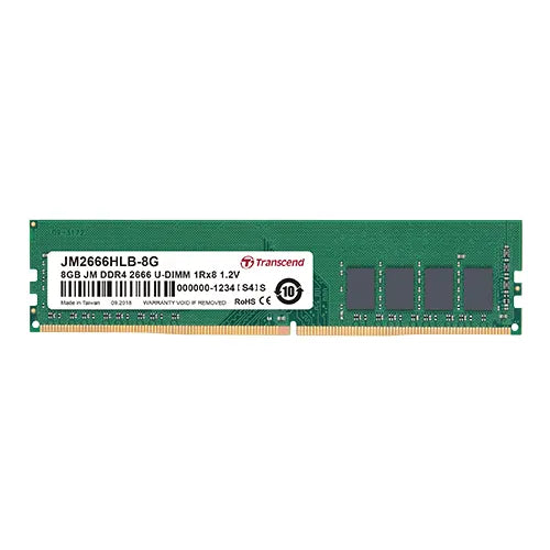 TRANSCEND 16GB JET MEMORY DDR4 2666MHZ DESKTOP U-DIMM 2RX8 1GX8 CL19 Transcend