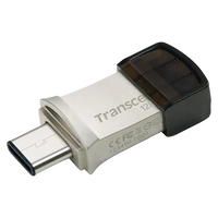 TRANSCEND 128GB JETFLASH 890 USB-C & USB 3.1 OTG FLASH DRIVE - SILVER-TS128GJF890S