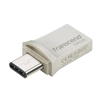 TRANSCEND 128GB JETFLASH 890 USB-C & USB 3.1 OTG FLASH DRIVE - SILVER-TS128GJF890S