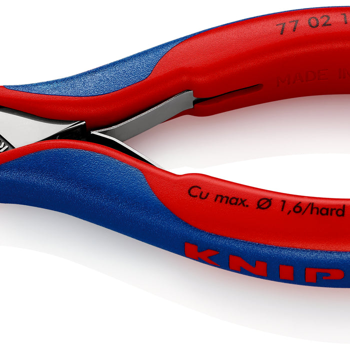KNIPEX 77 02 115 SB Electronics Diagonal Cutter with box joint with multi-component handles 115 mm - KNI7702115SB