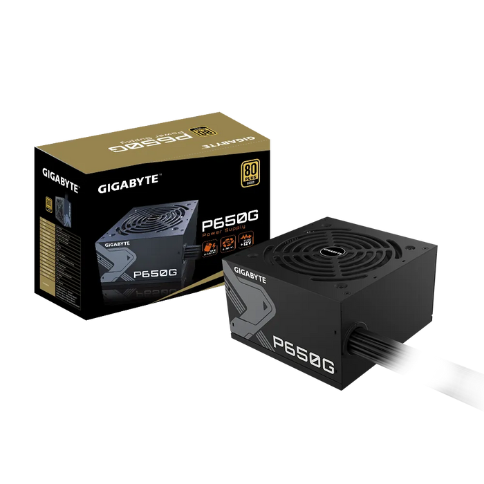 Gigabyte PSU P650B Gold Certified 650W - 3 Year Warranty; 24/20-pin x 1; CPU 4+4-pin x 1; PCI-E 6+2-pin x 2; SATA x 6; Peri x3 Gigabyte