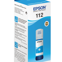 Epson 112 EcoTank Pigment Cyan ink bottle (70 ml).  6000 pages @ 5% coverage Epson Consumables