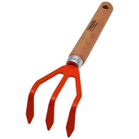 TRAMONTINA Hand Cultivator 3-Tooth, Wooden Handle - Garden Tool for Soil Preparation, Tilling, and Weeding.
