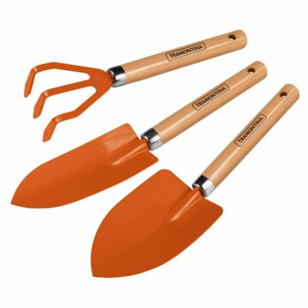Tramontina 3Pc Garden Tool Set, Wooden Handle - 78102/801