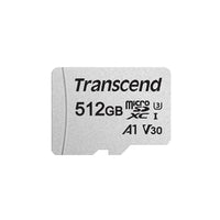 TRANSCEND 512GB MICRO SDXC C10 UHS-I U1/U3 V30 A1 WITH SD ADAPTOR Transcend